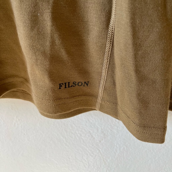 Filson Merino Wool Men's Tan Zip-Up Sweater - Picture 3 of 9
